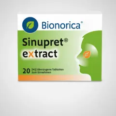 Bionorica Sinupret extract: was hilft gegen Schnupfen. 20 überzogene Tabletten zum Einnehmen.