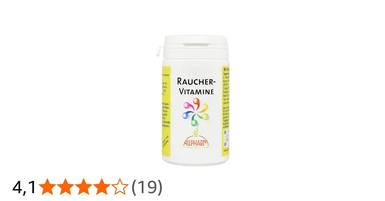 Raucher-Vitamine von Allpharm: Eine Kapsel für Raucher, die wichtige Vitamine wie C, Niacin und Folsäure enthält.