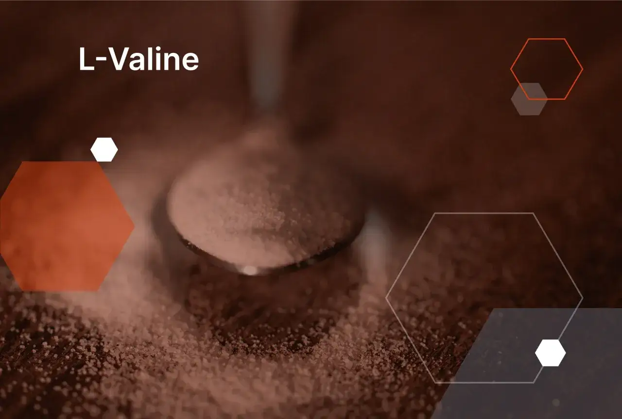 L-Valin: feines Pulver auf einem L&ouml;ffel, das die Wirkung dieser Aminos&auml;ure symbolisiert.